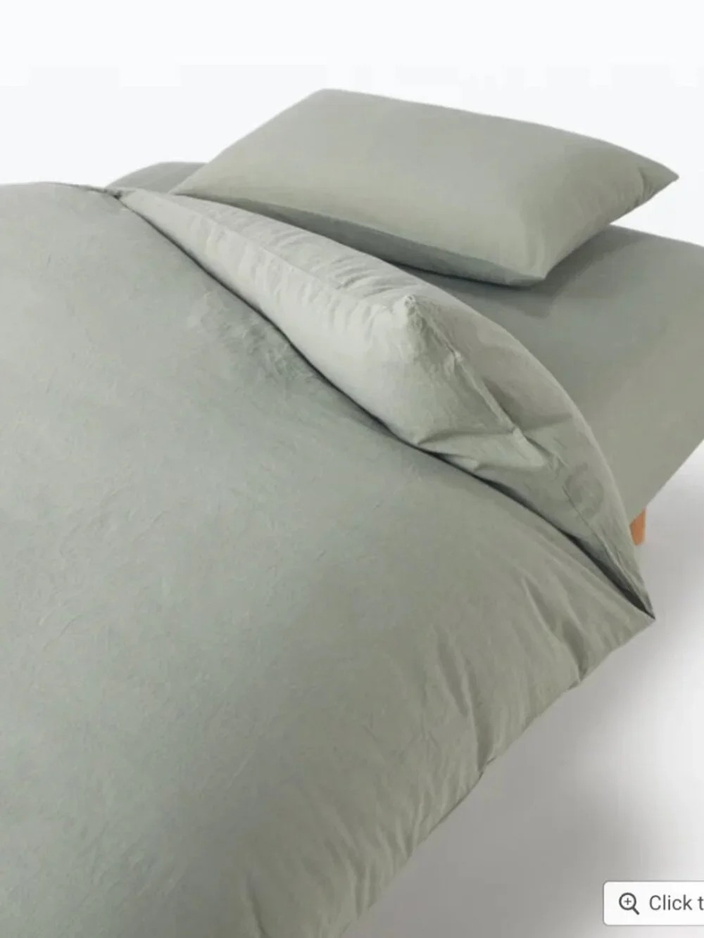 Muji Washed Cotton Duvet Cover Bedding Sheets - King NWT Sage Green